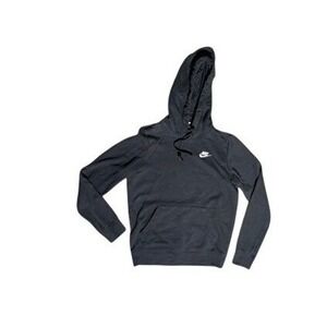 Nike Hoodie Womens XS Black Pullover Hooded Sweatshirt Swoosh Pocket